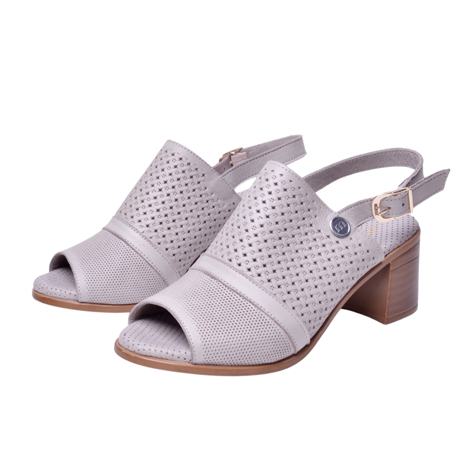Mammamia D25YS-2715 Kadın Deri Sandalet - Vizon