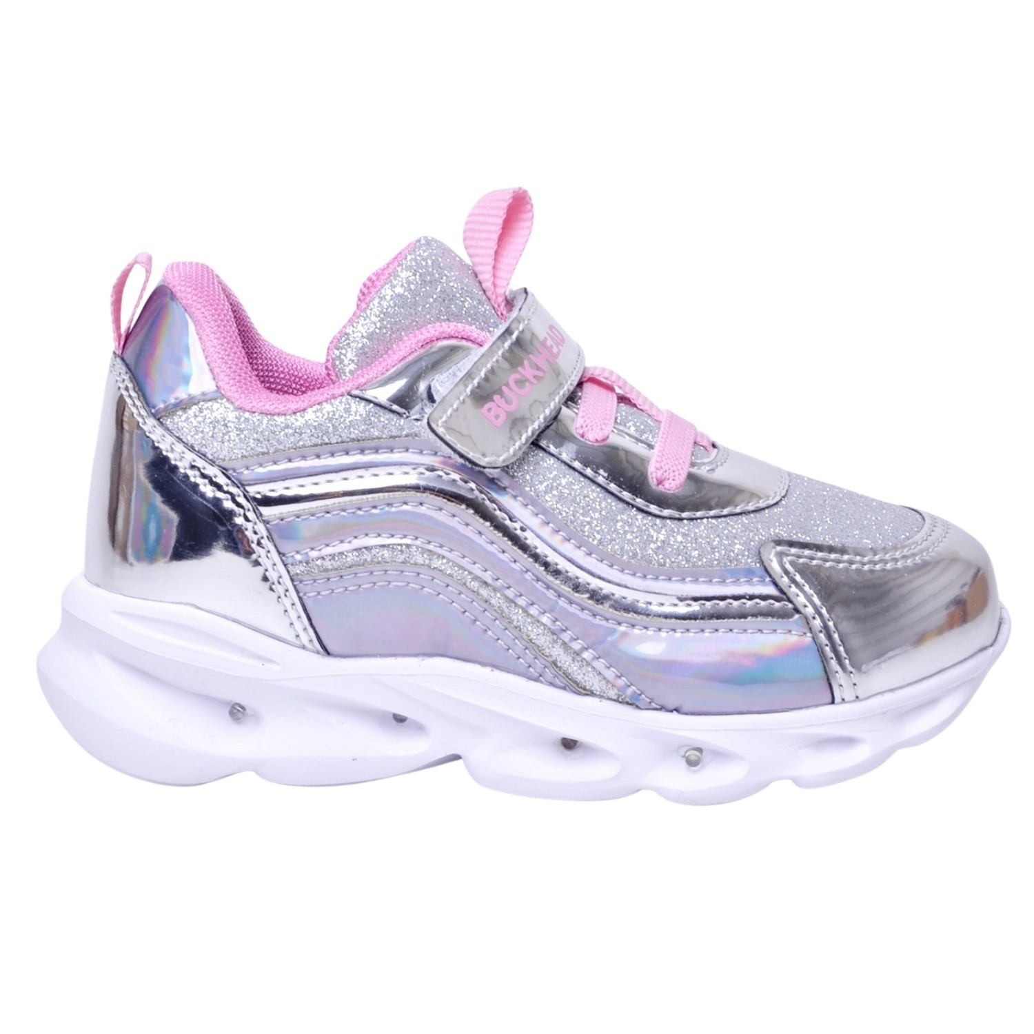 Buckhead Gloss Shiny Çocuk Işıklı Spor Ayakkabı Buck4430 - Gümüş