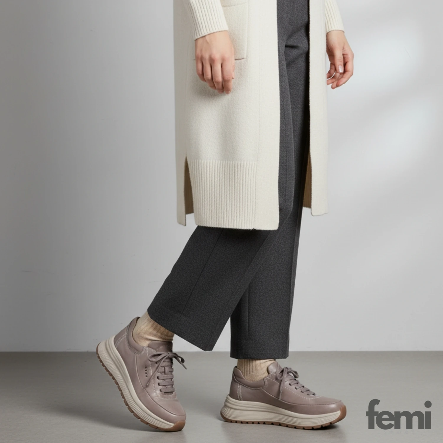 Mammamia Kadın Deri Lastik Bağcıklı Ayakkabı D25KA-3795 - Vizon