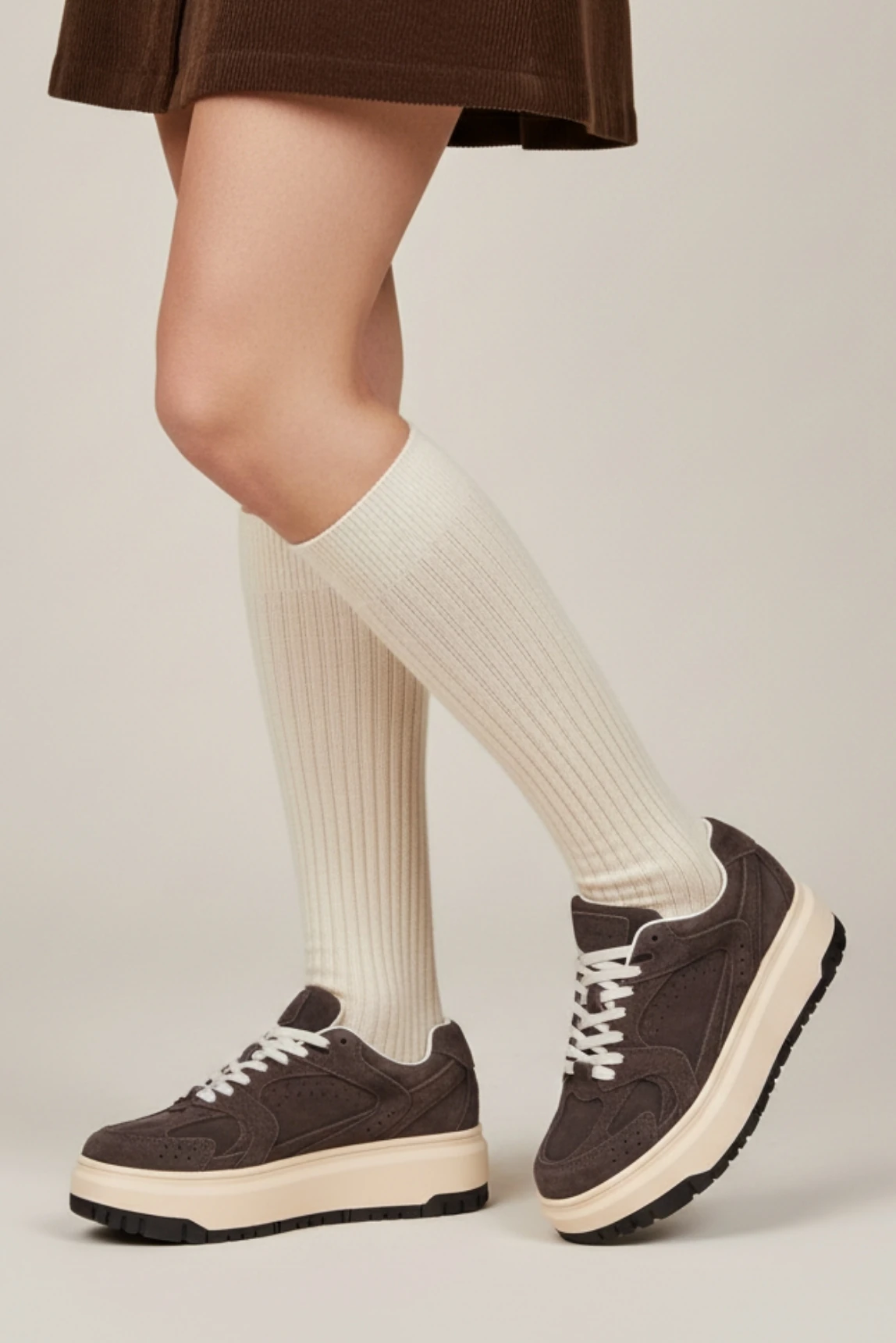 Lufian Kay Kadın Deri Sneaker - Kahve