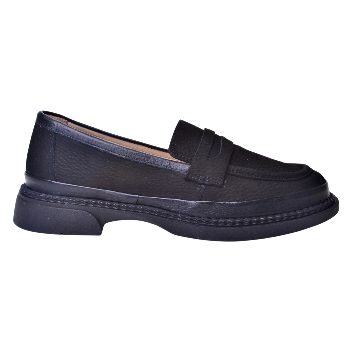 Danacı Kadın Deri Loafer Ayakkabı 180 - Siyah