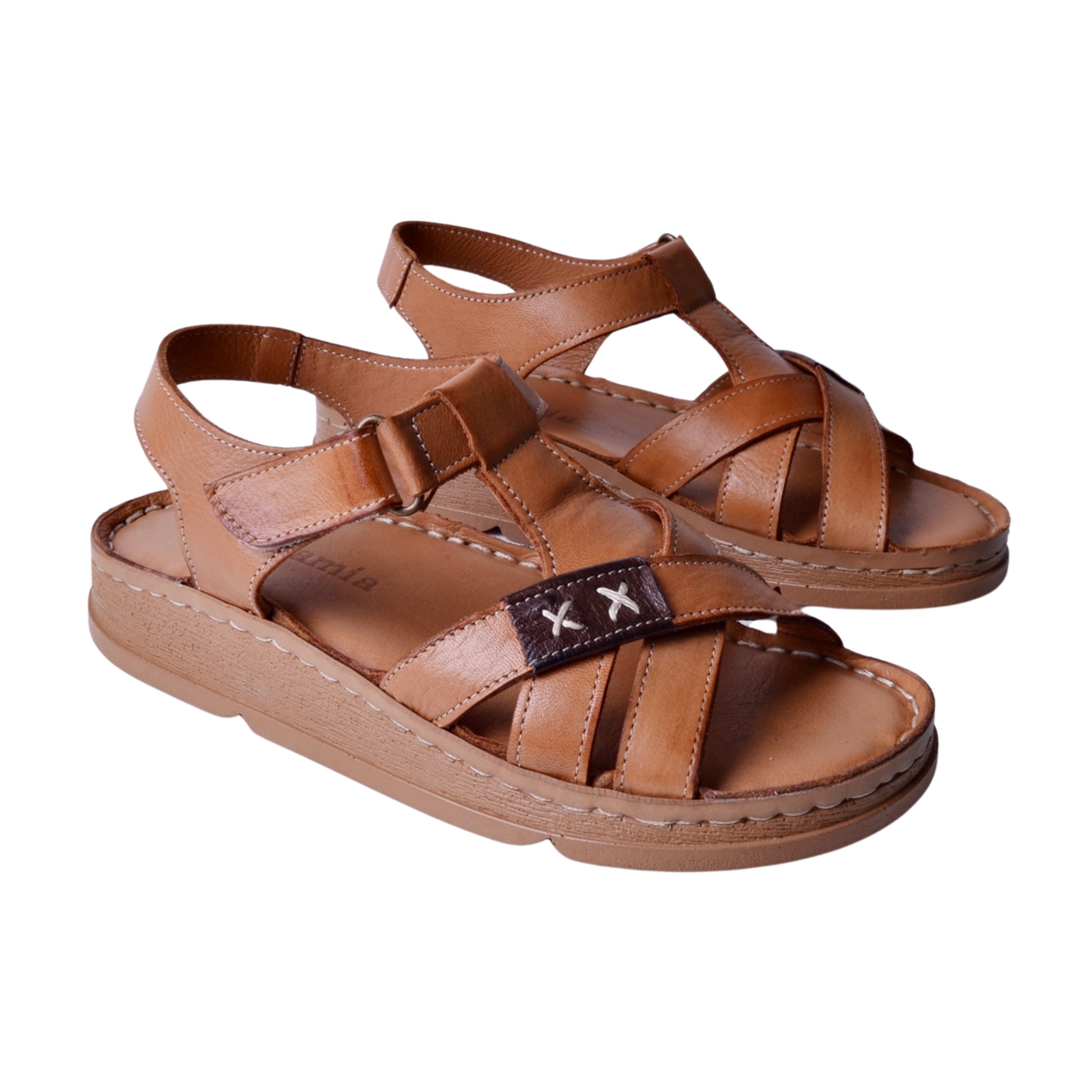 Mammamia D25YS-2440 Kadın Deri Sandalet - Taba