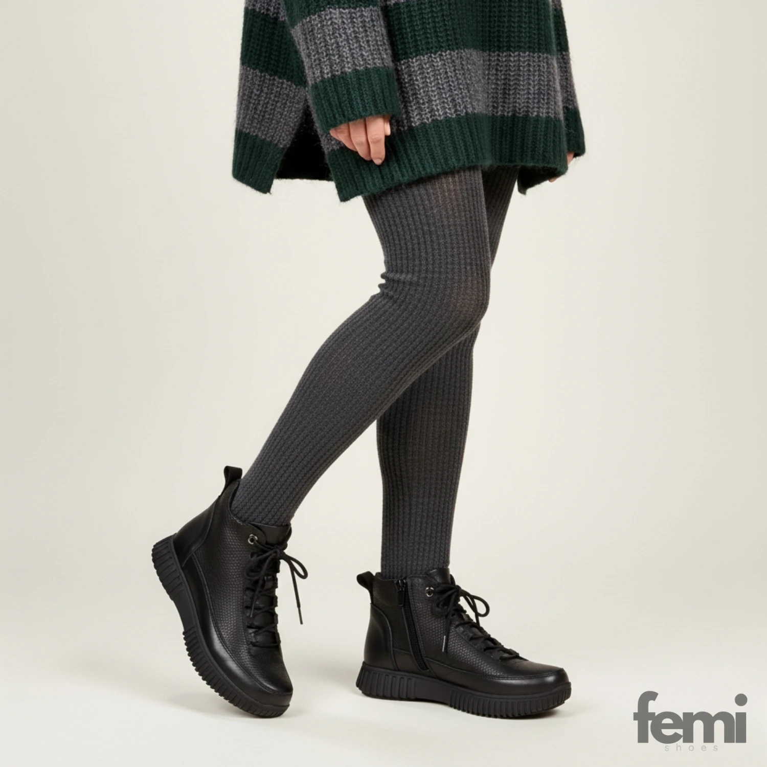 Mammamia Kadın Deri Spor Bot D25KB-4525 - Siyah