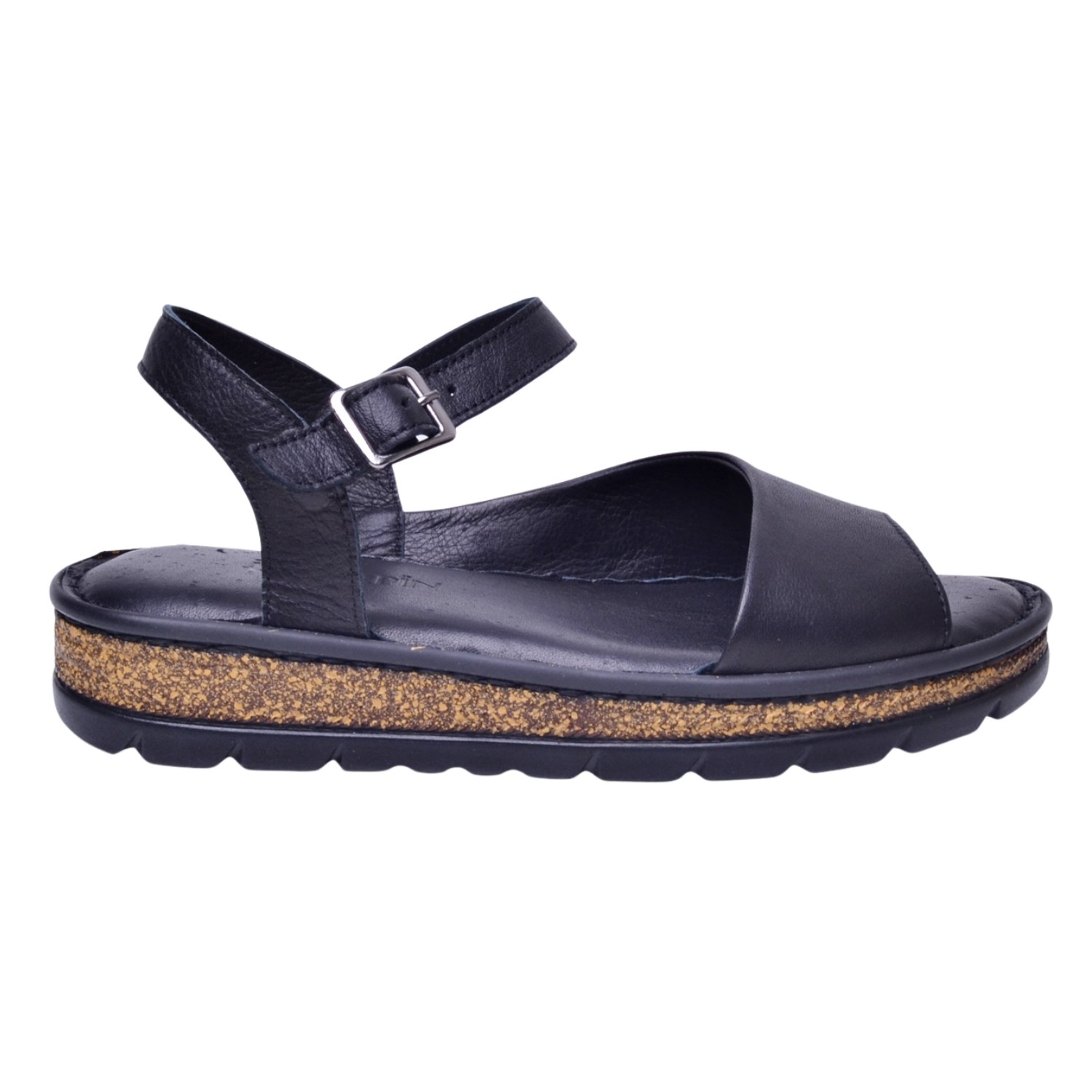 Femi 484 Kadın Deri Sandalet - Siyah