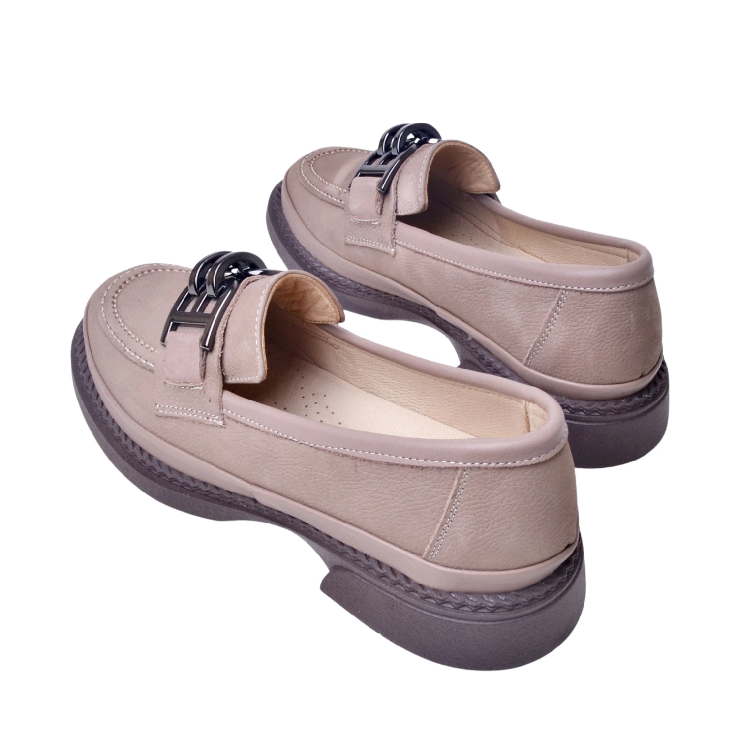 Danacı Kadın Deri Loafer Ayakkabı 178 - Vizon