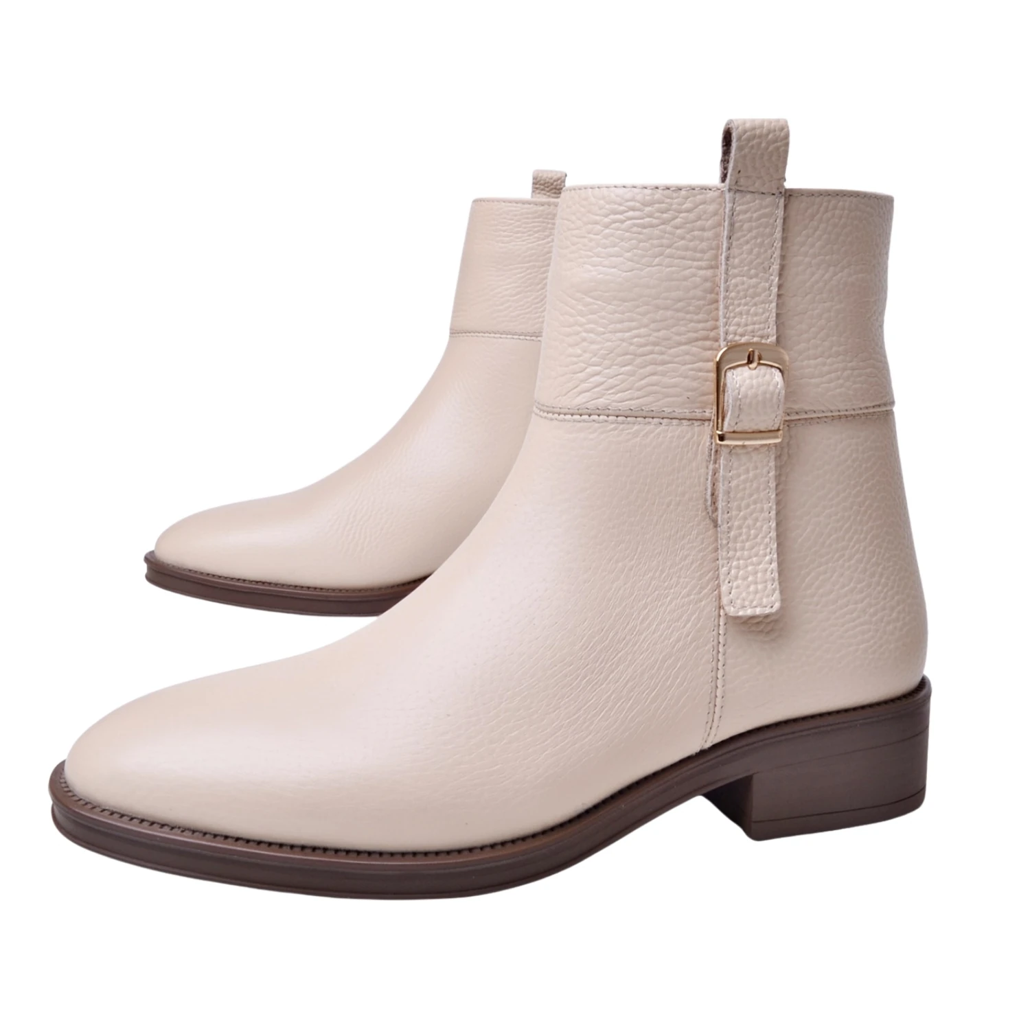 Albini Kadın Deri Fermuarlı Bot 26104252K - Bej
