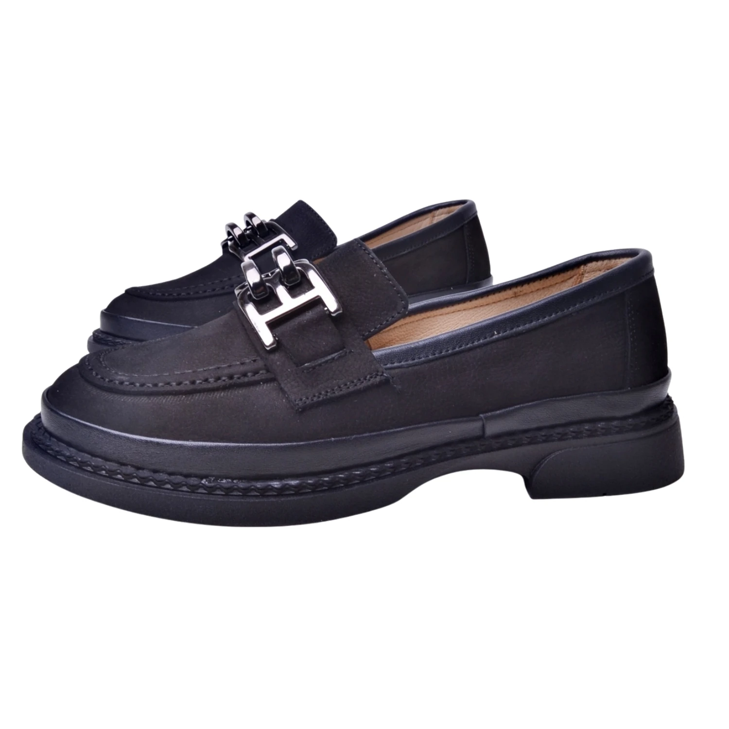 Danacı Kadın Deri Loafer Ayakkabı 178 - Siyah