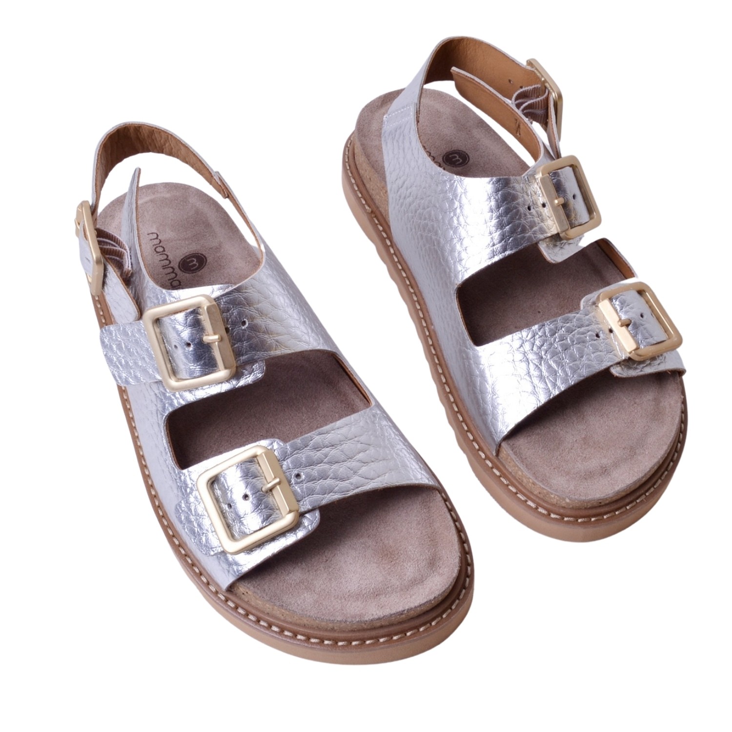 Mammamia Kadın Deri Sandalet D25YS-2630 - Gümüş