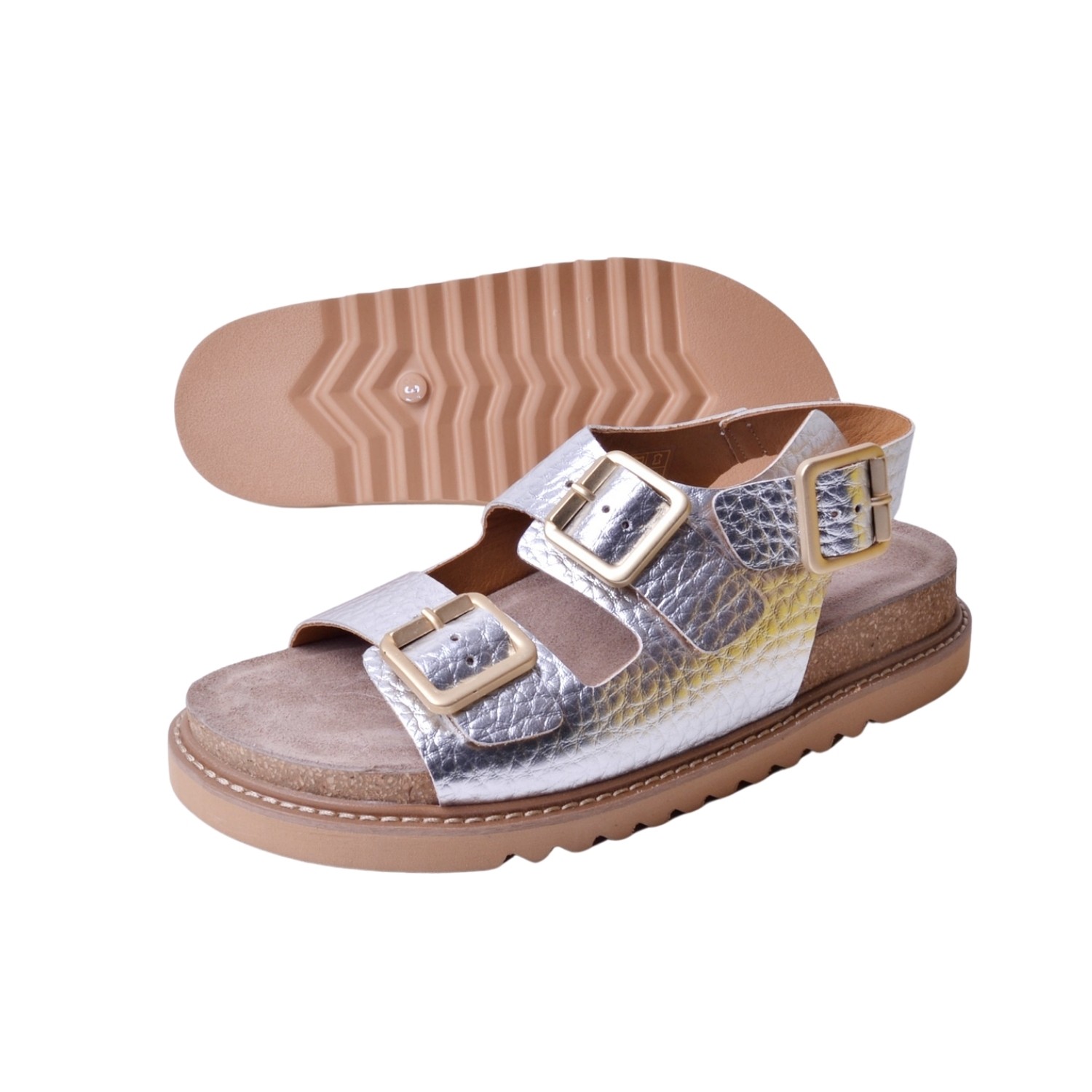 Mammamia Kadın Deri Sandalet D25YS-2630 - Gümüş