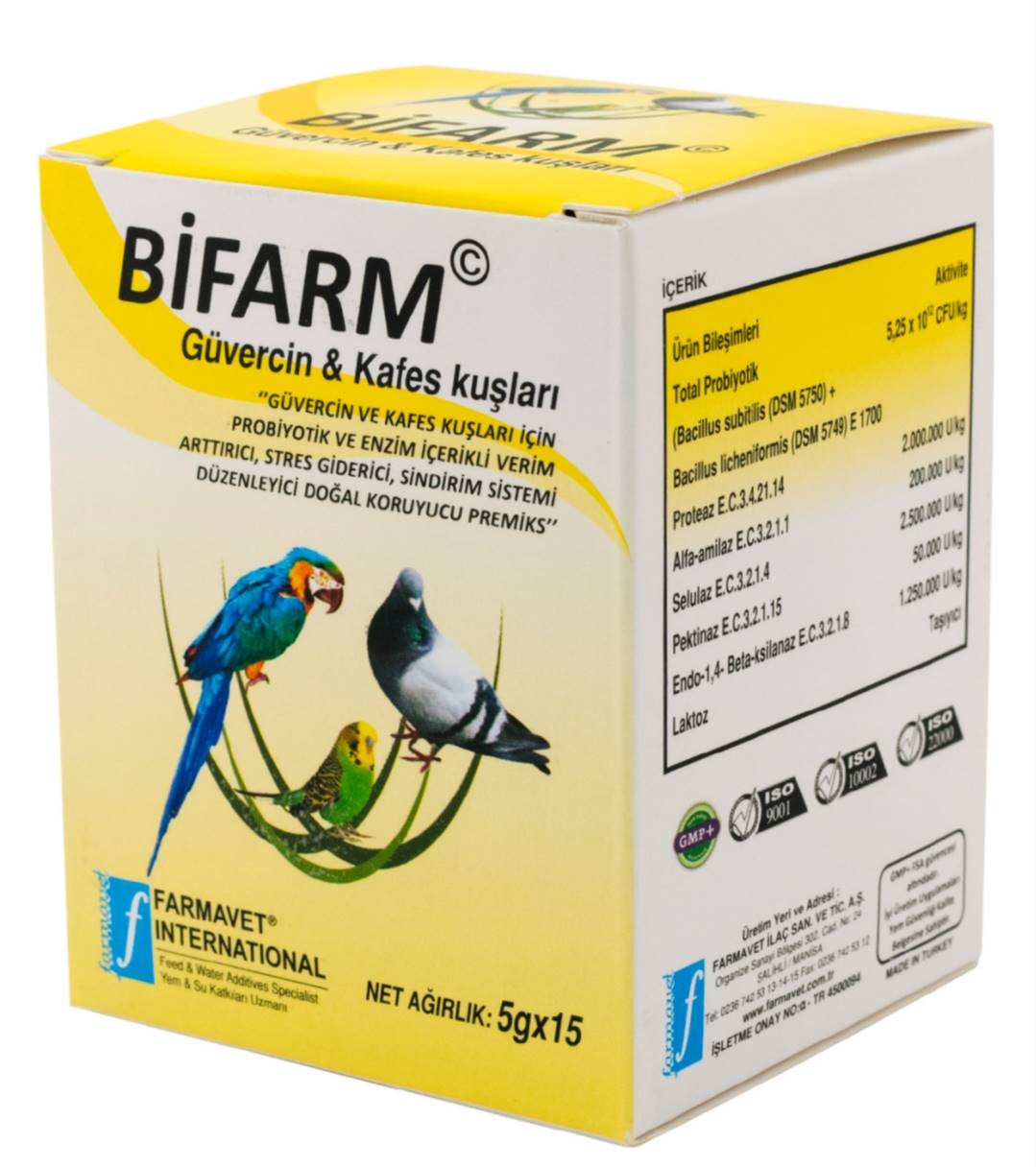 BİFARM GÜVERCİN VE KAFES KUŞLARI - 5X15 GR