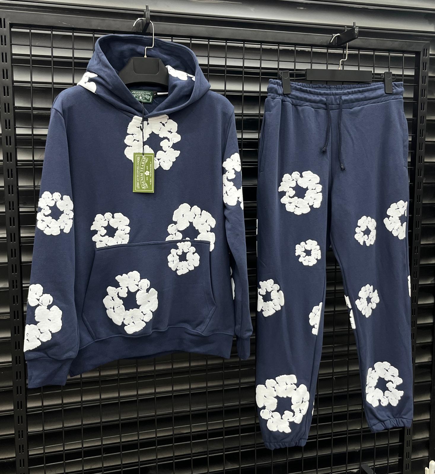 DT Hoodie Tracksuit - Lacivert x Beyaz