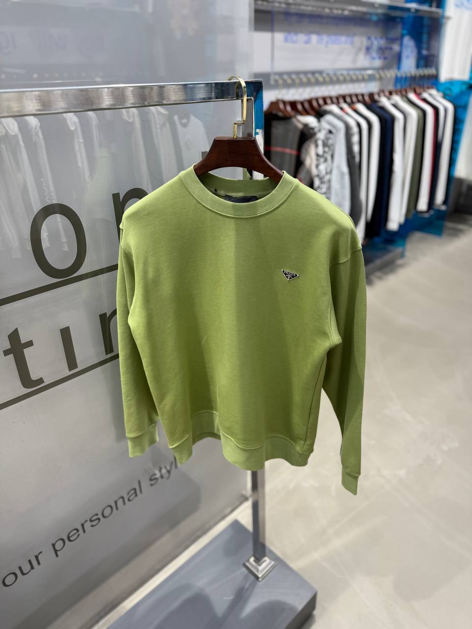  Metalic Basic Sweatshirt - Yeşil