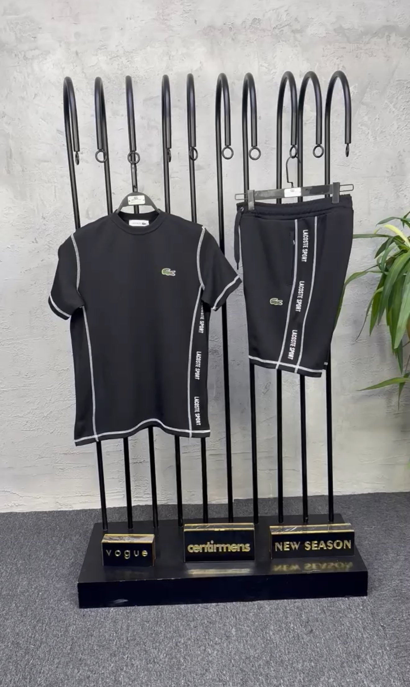 Sportline Shadow Set - Black/White Piping and Logo Stripes