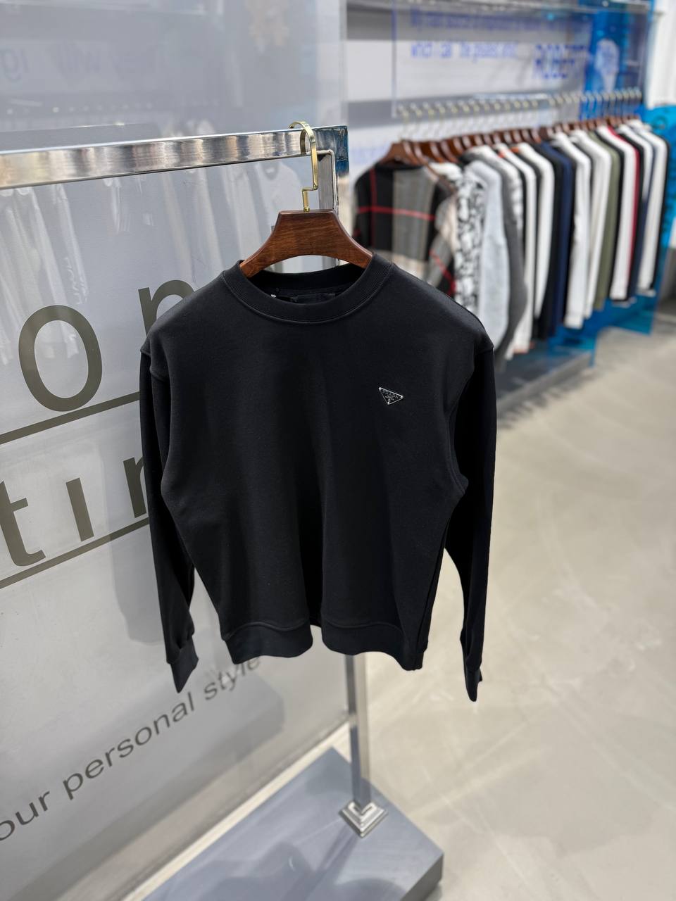  Metalic Basic Sweatshirt - Siyah