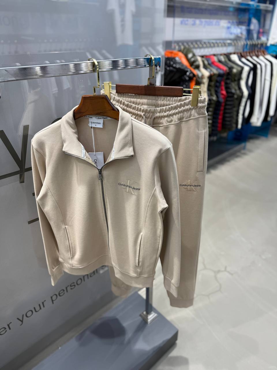 CK Silver Zip Tracksuit - Bej