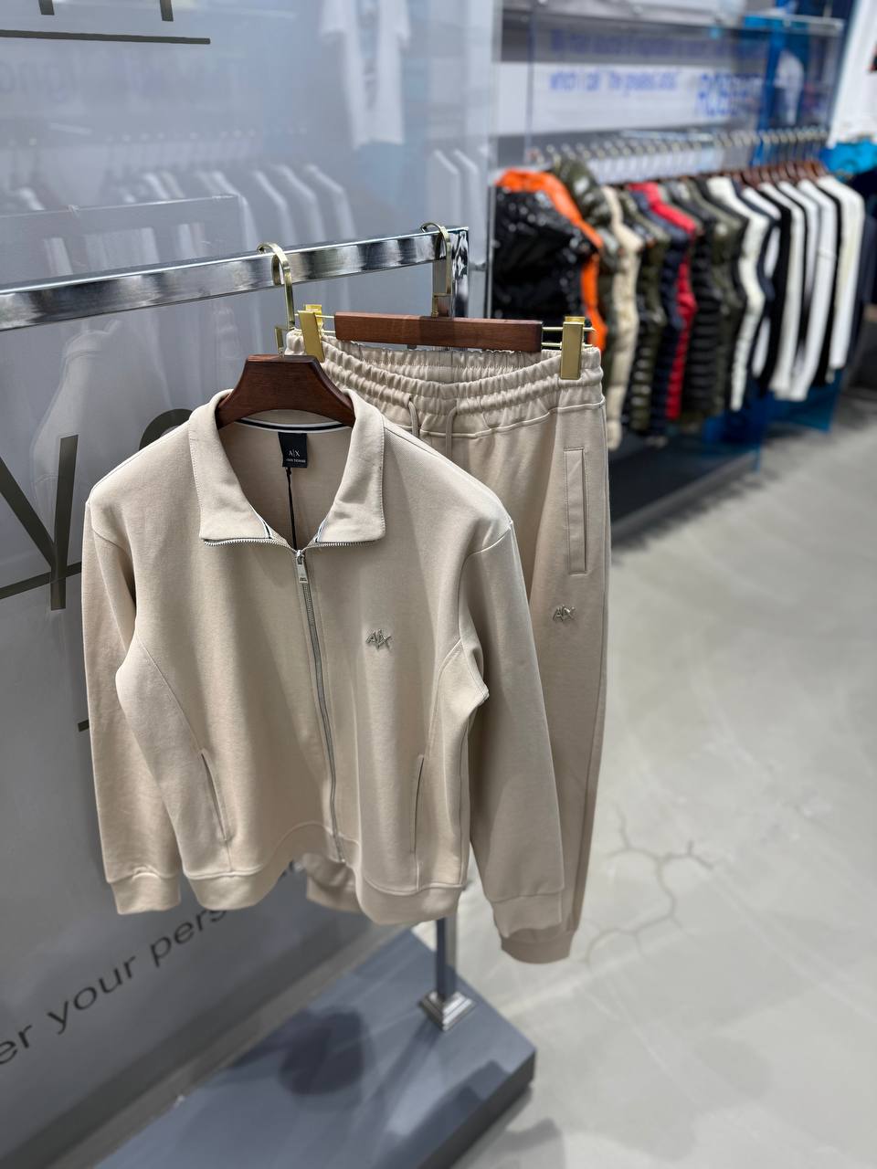 A. Silver Logo Tracksuit - Bej