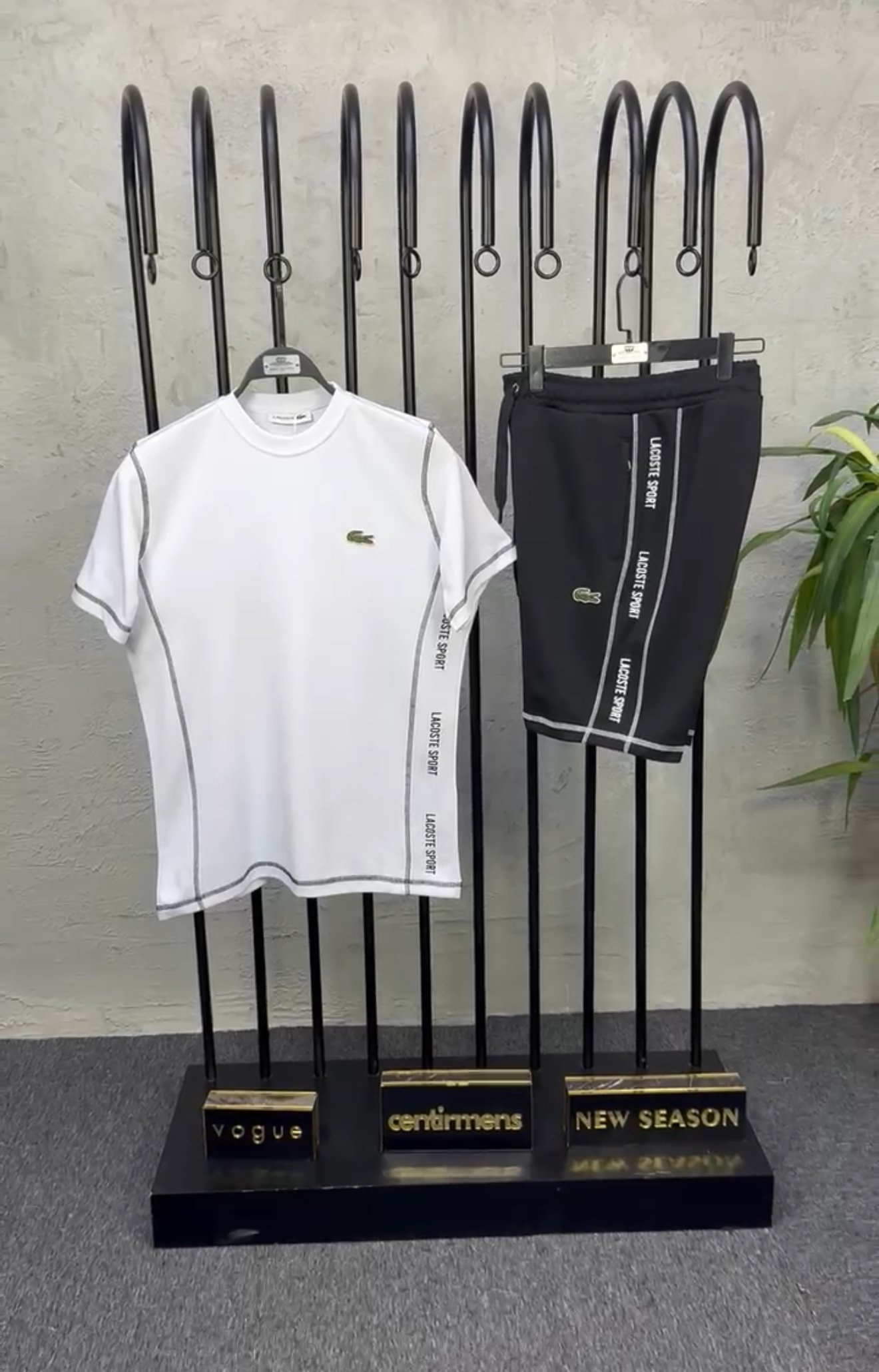Sportline Shadow Set - White/Black Contrast Stitching and Logo Stripes