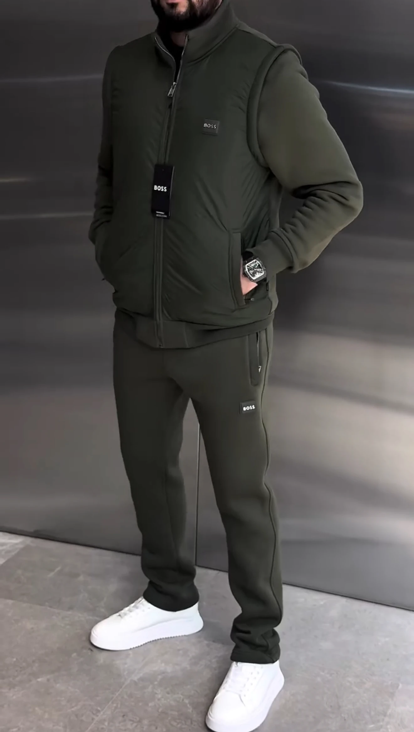 Interlaced Tracksuit - Haki