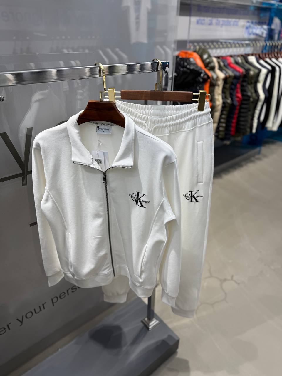 CK Silver Zip Tracksuit - Beyaz