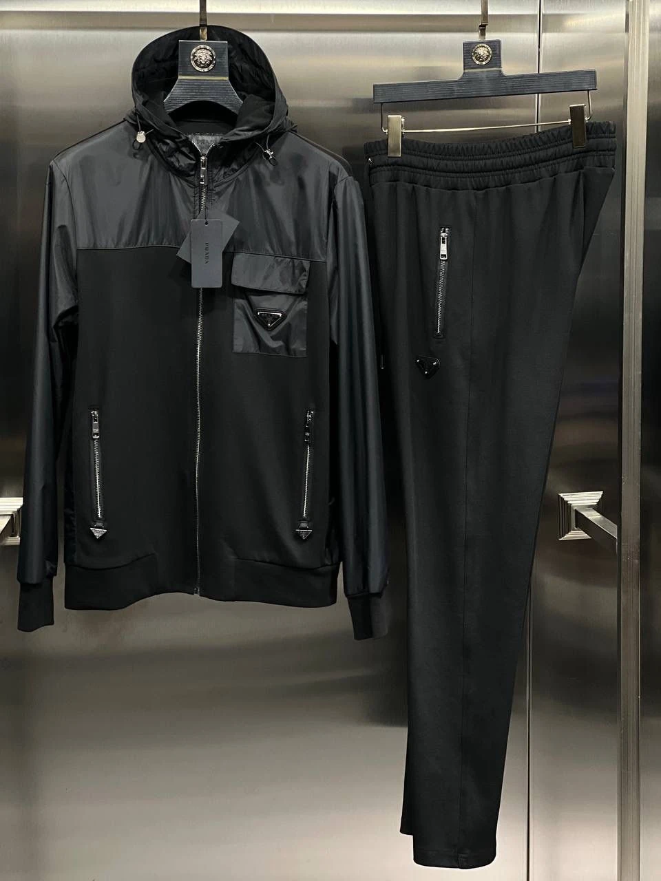 Leather Pocket Tracksuit - Siyah
