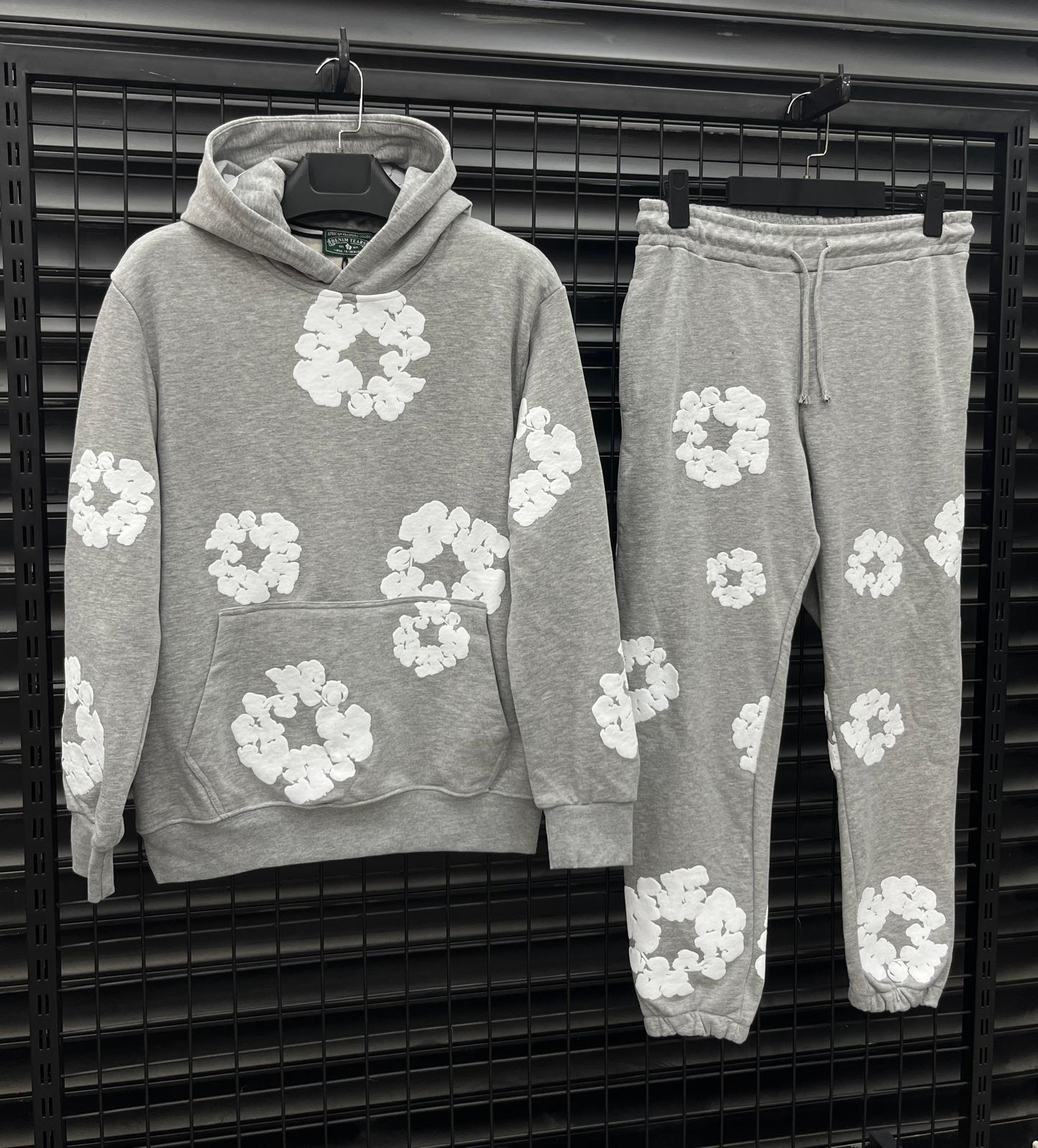 DT Hoodie Tracksuit - Gri x Beyaz