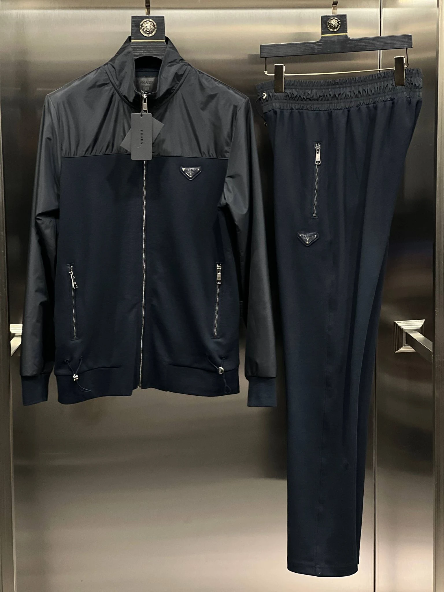 Half Leather Tracksuit - Lacivert