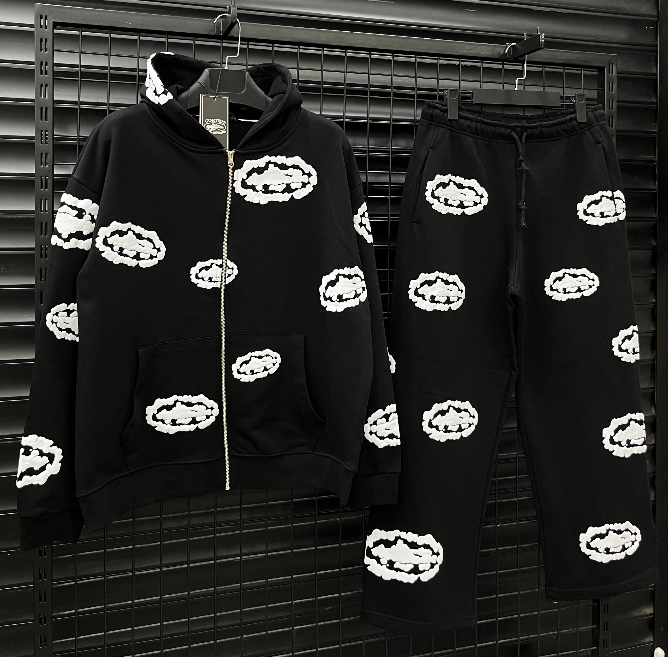 Corteiz x Denim Tears Tracksuit - Siyah x Beyaz