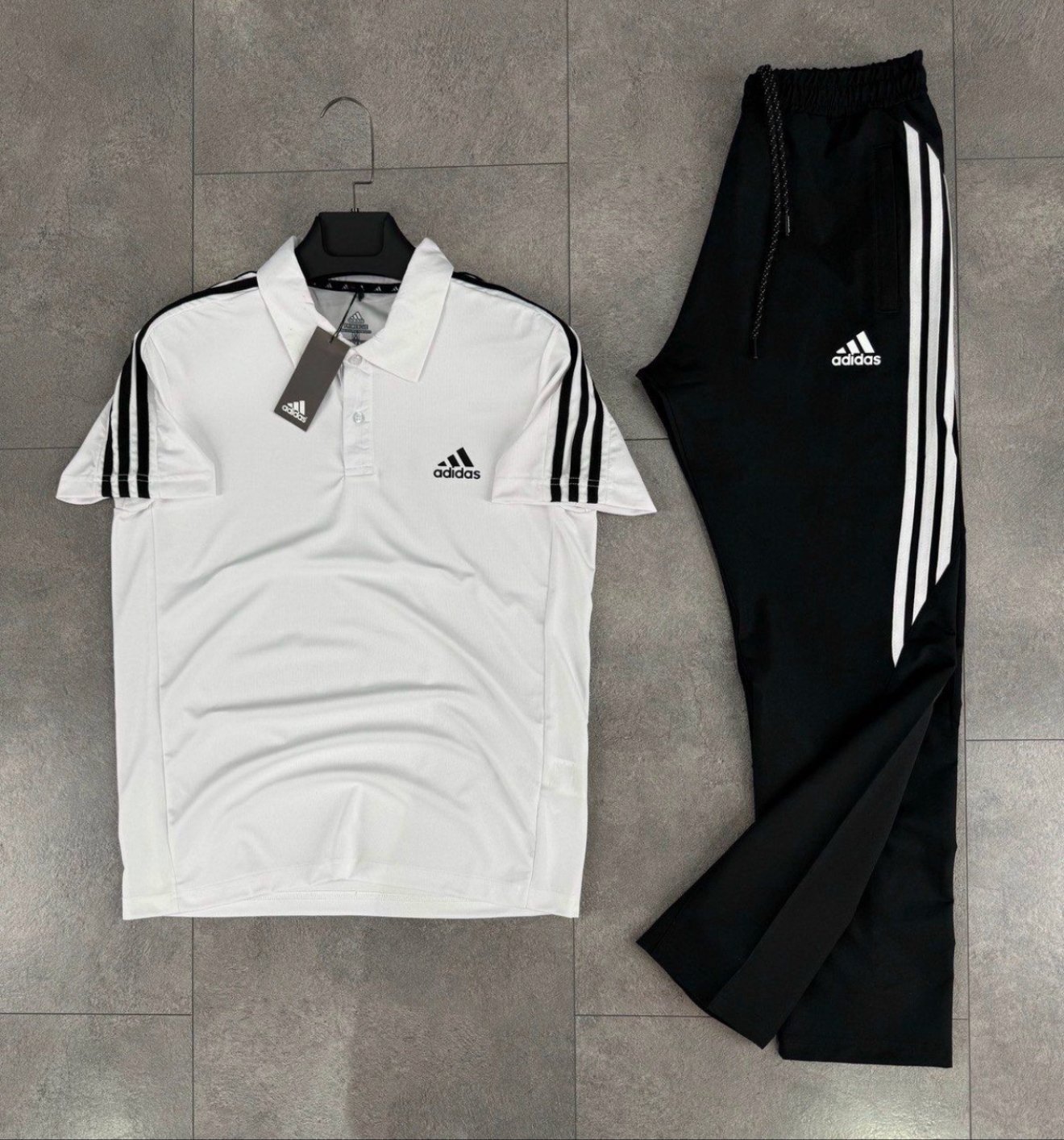 White/Black with Triple Stripe
