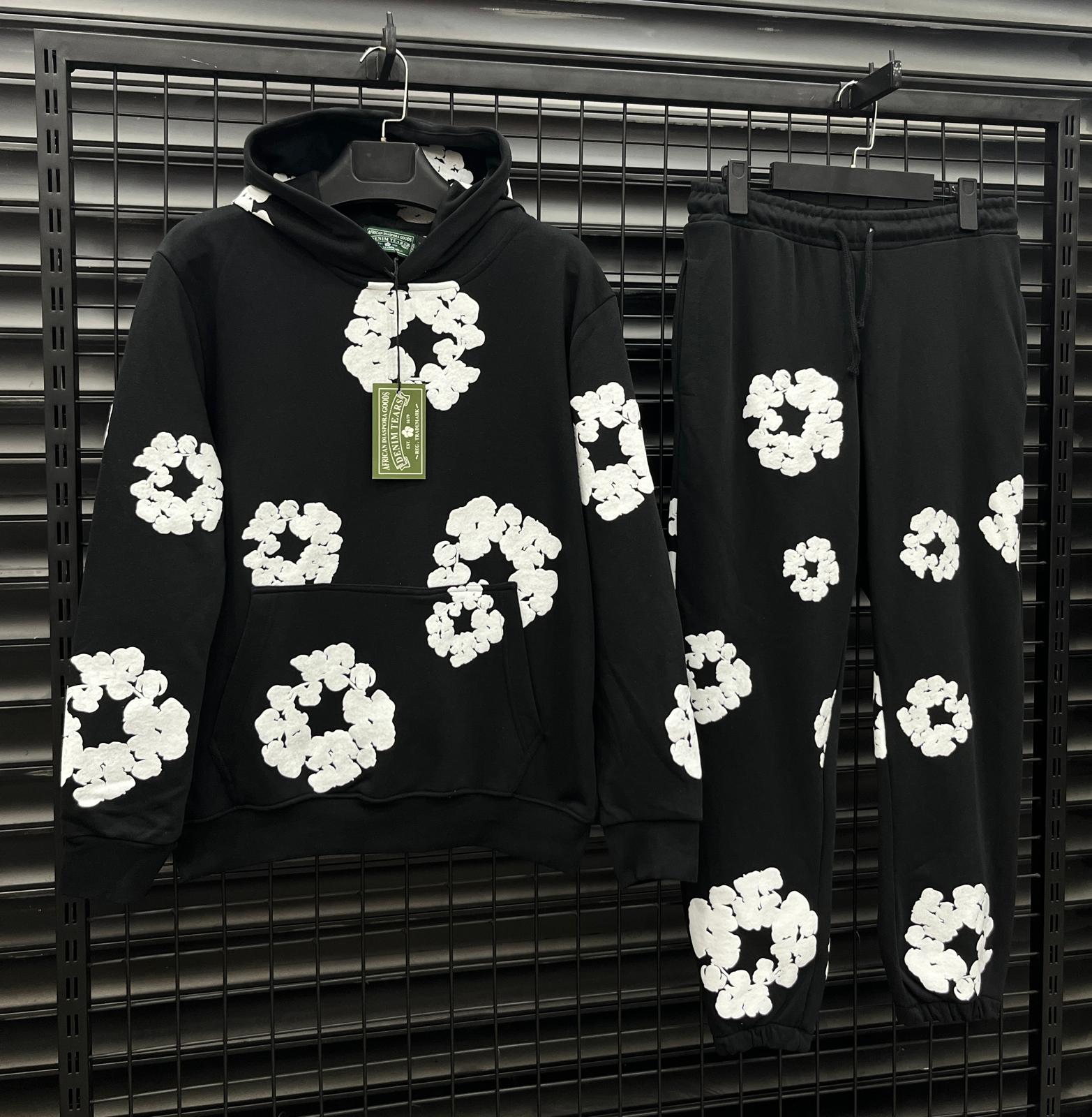 DT Hoodie Tracksuit - Siyah x Beyaz