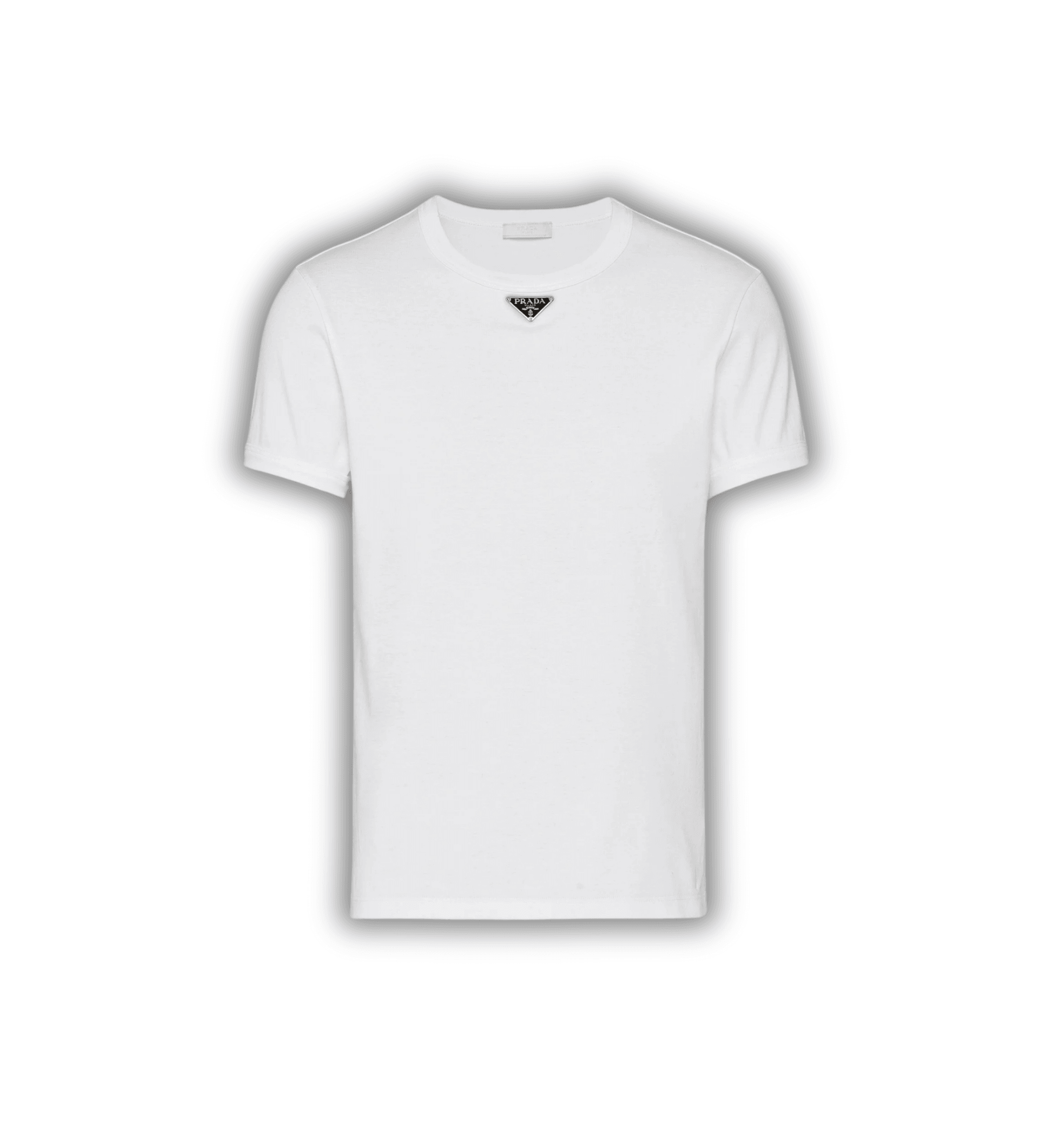 Prada Orta Logo Premium Tshirt - Beyaz