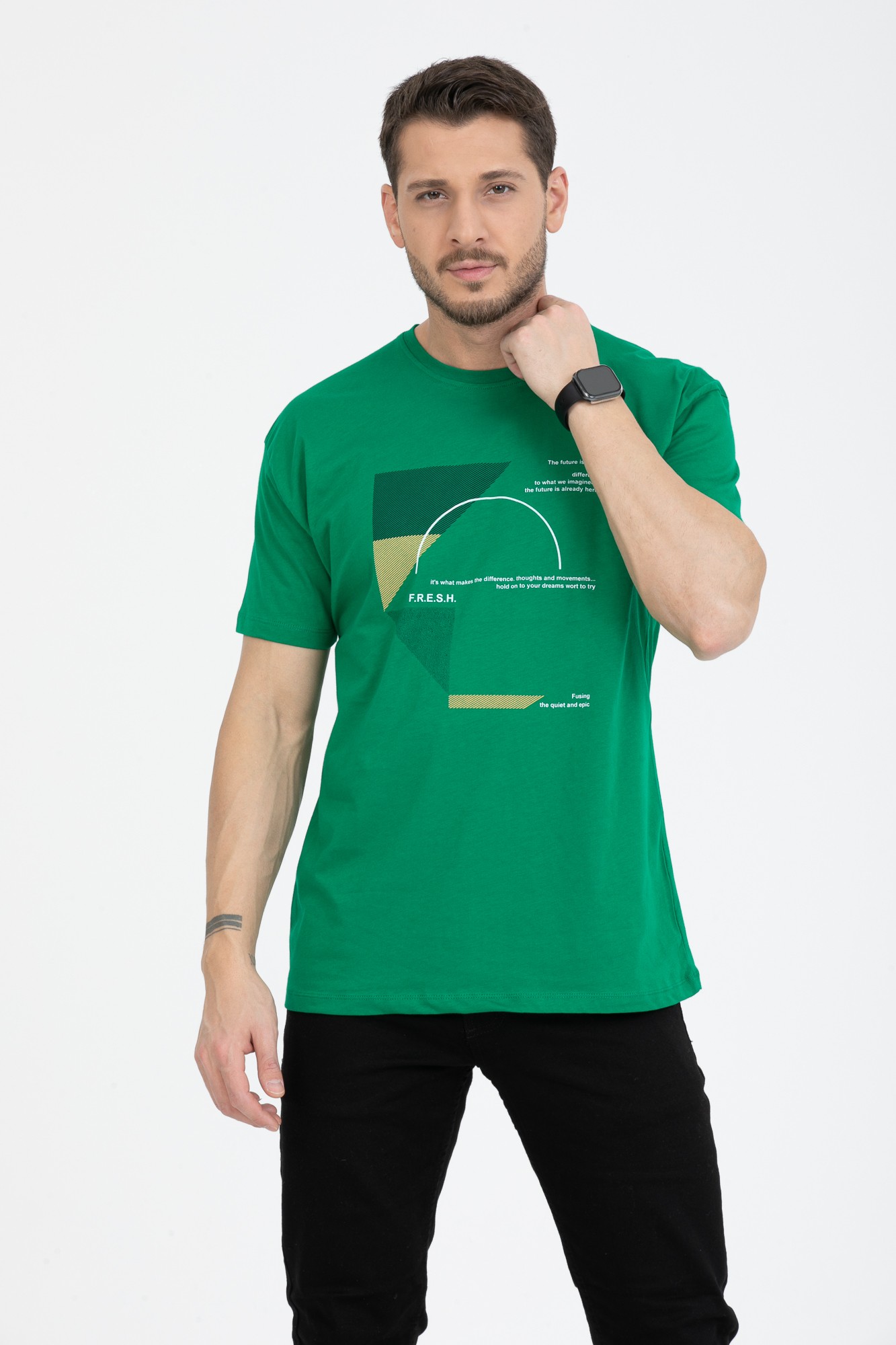 Erkek Baskılı Tişört Regular Fit Benetton - BENETTON