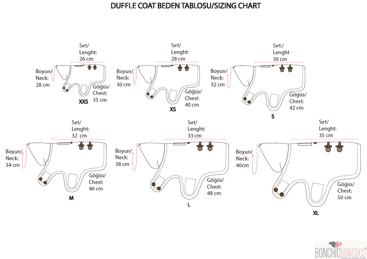 Duffle Coat Kapşonlu Köpek Ceket Kahve