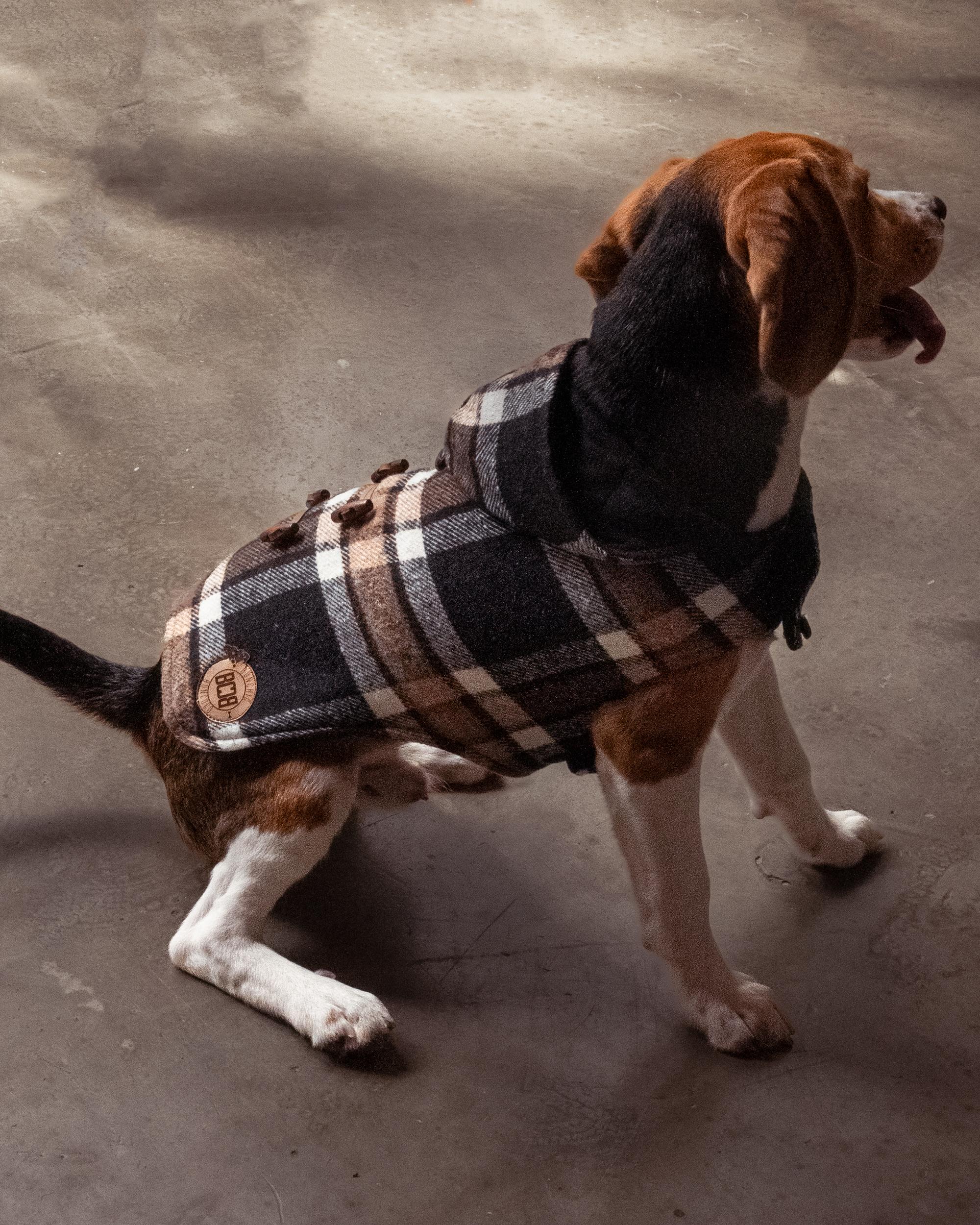 Duffle Coat Kapşonlu Köpek Ceket Kahve