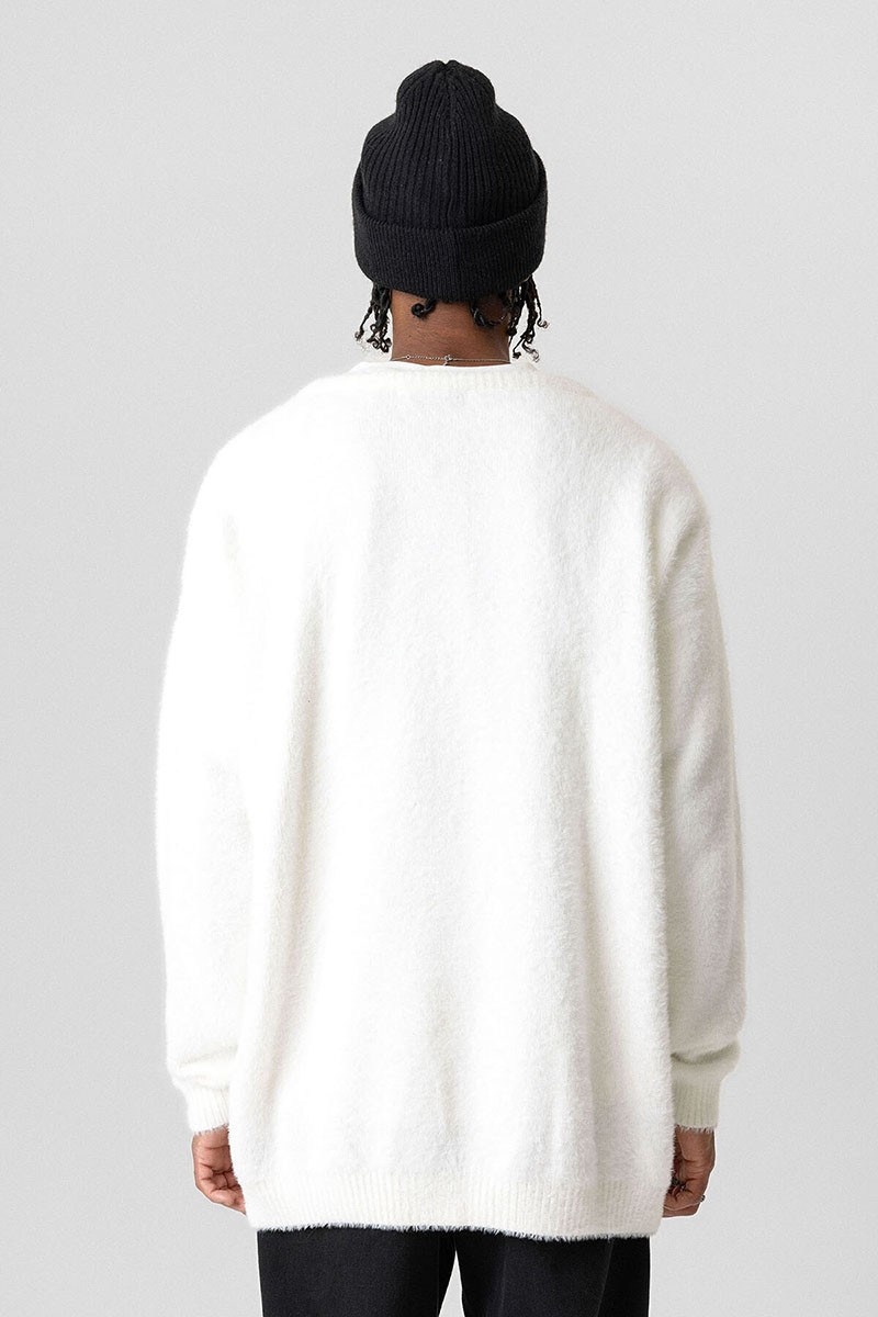 OVERSIZE PLUSH KNITWEAR-BONE