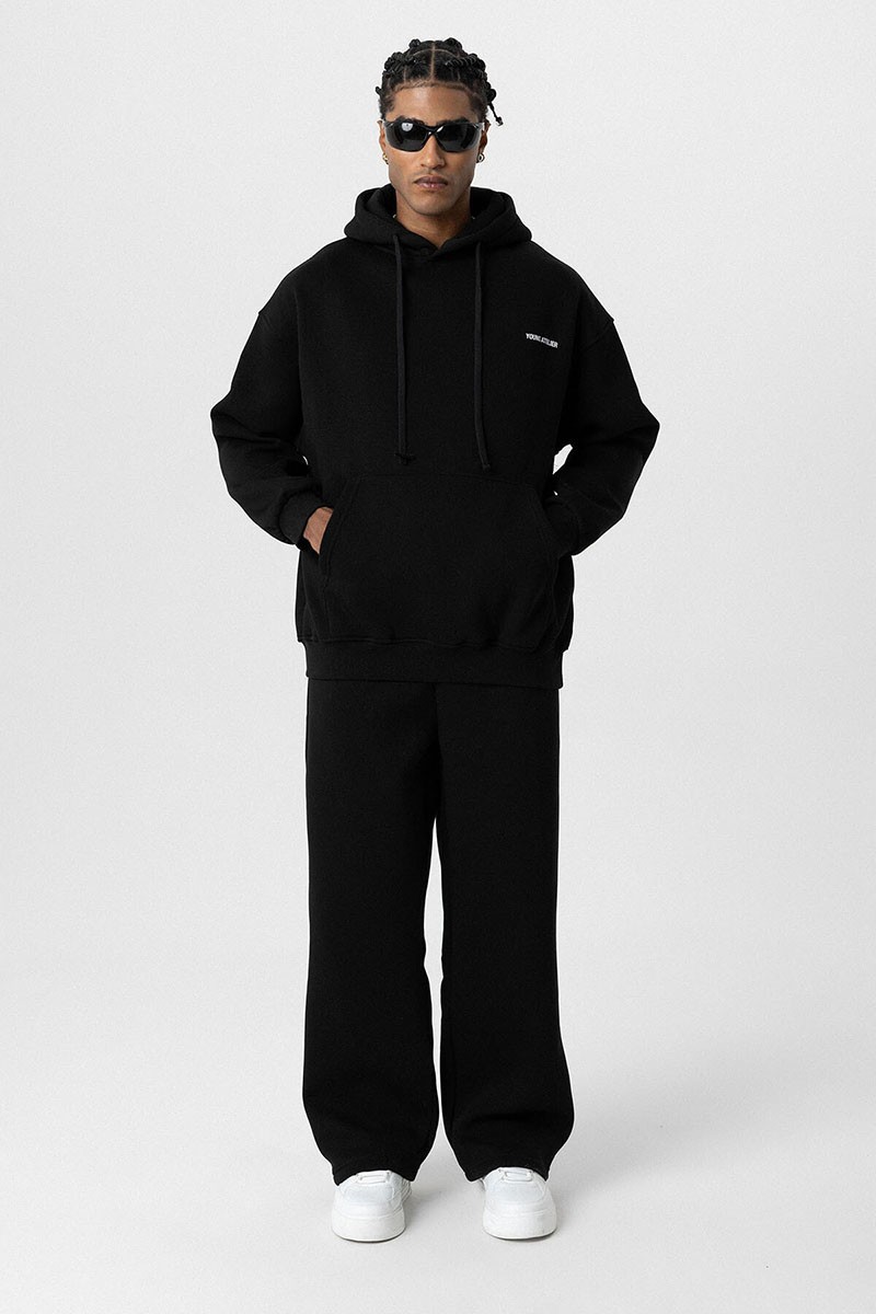 YOUNG ATELIER PRINTED OVERSIZE TRACKSUIT BLACK