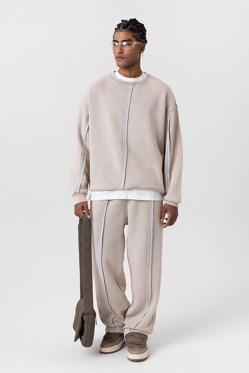 WASHABLE OVERSIZE TRACKSUIT LIGHT STONE