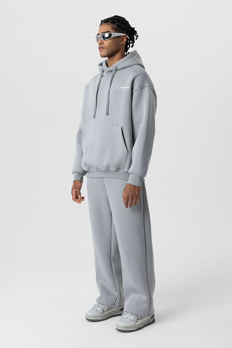 YOUNG ATELIER PRINTED OVERSIZE TRACKSUIT GRAY