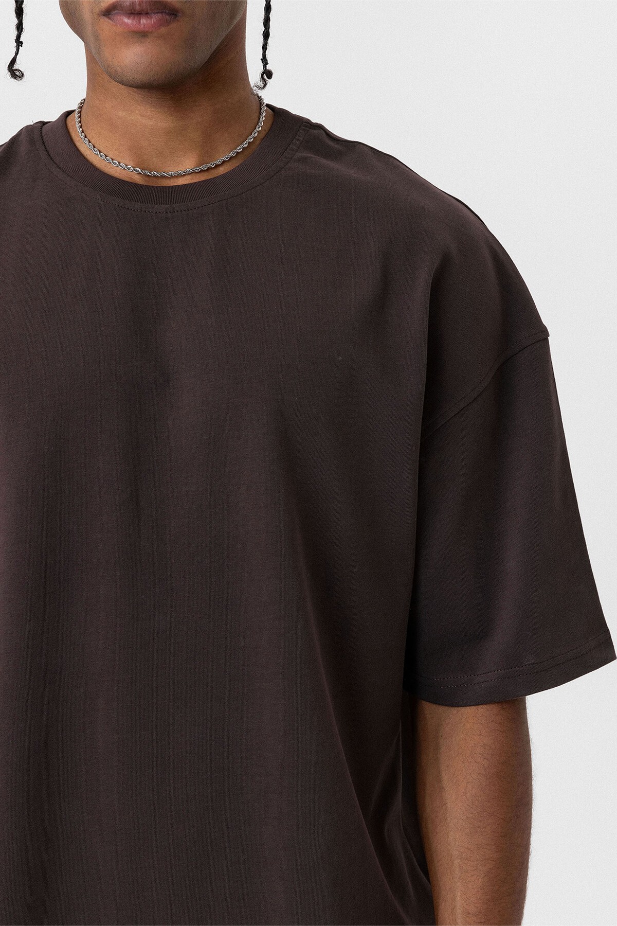 BASIC OVERSIZE T-SHIRT-BROWN