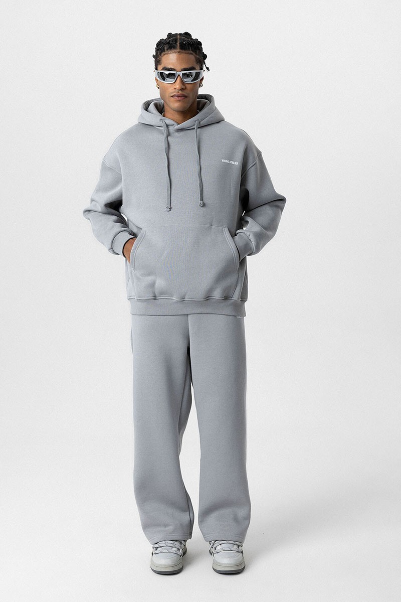 YOUNG ATELIER PRINTED OVERSIZE TRACKSUIT GRAY