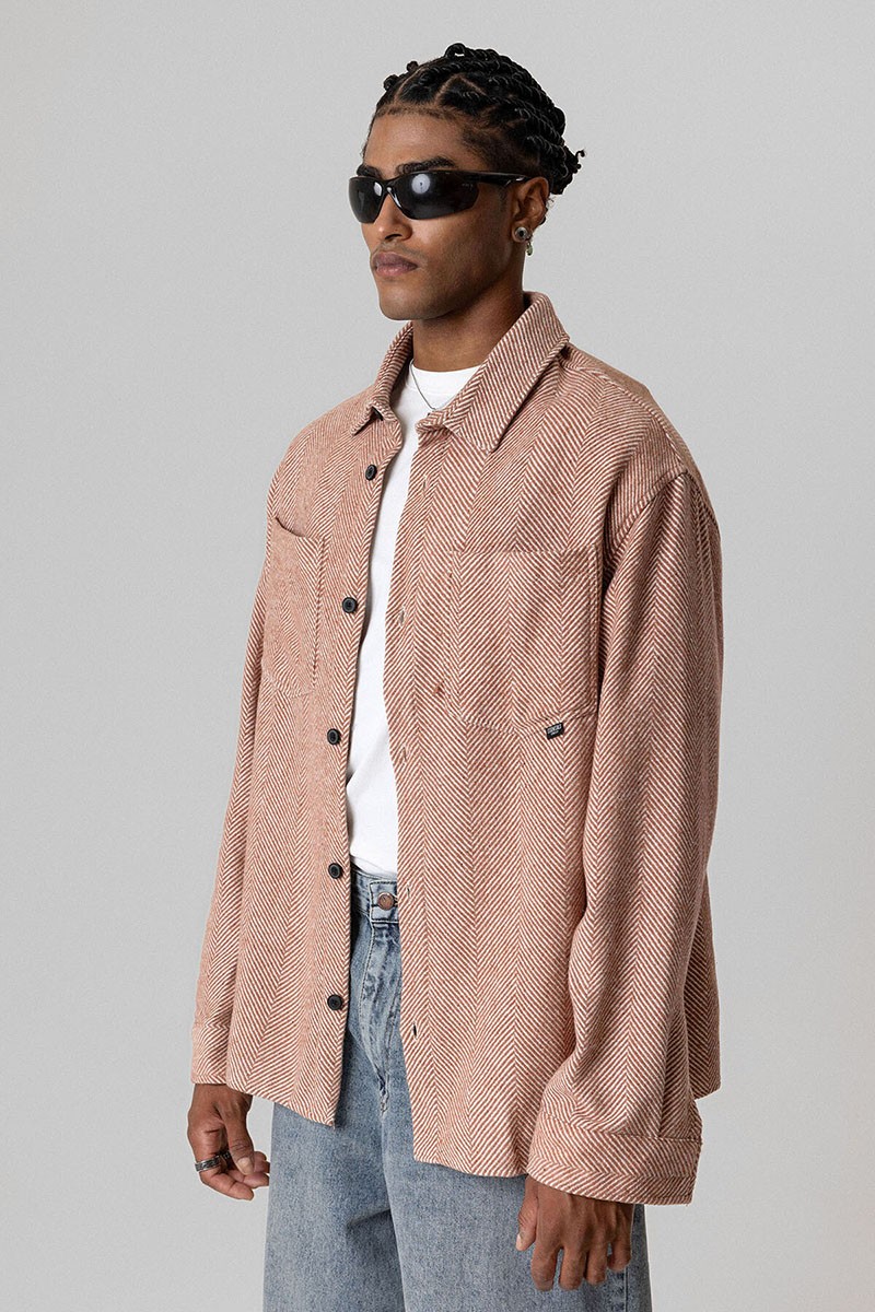 DOUBLE POCKET DETAILED OVERSIZE LUMBER SHIRT-TABA