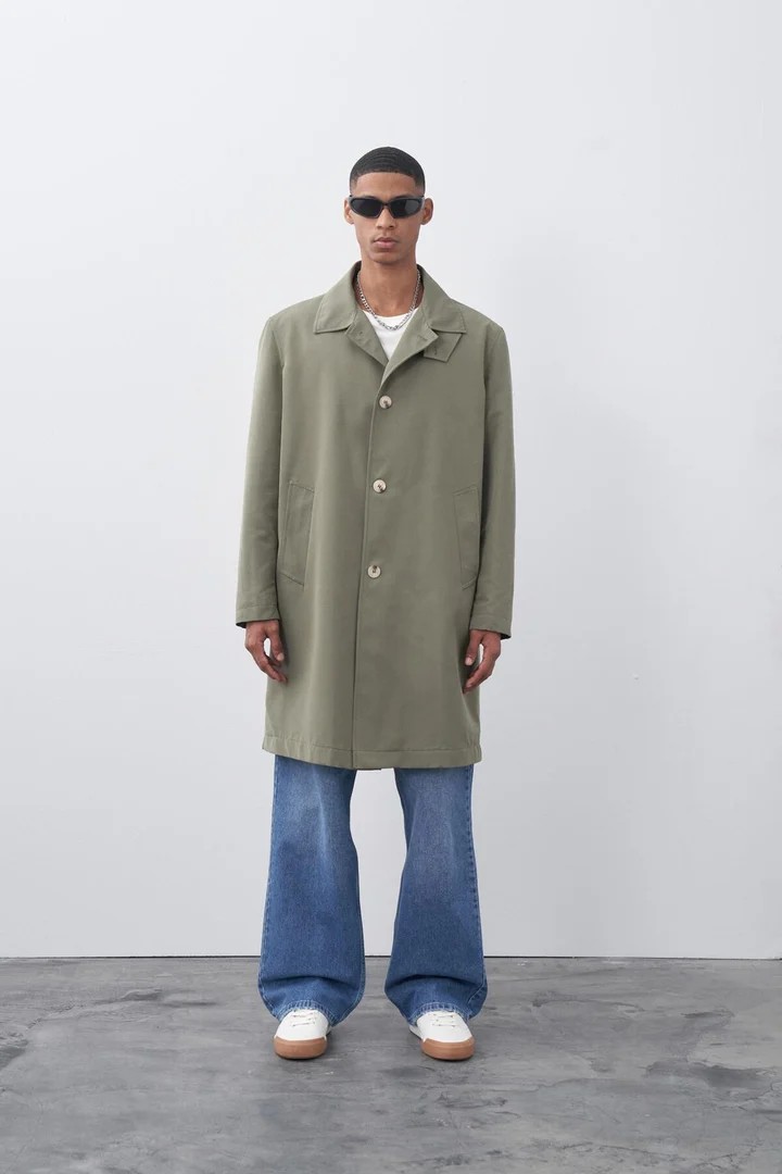 Mink Oversize Trench Coat Khaki