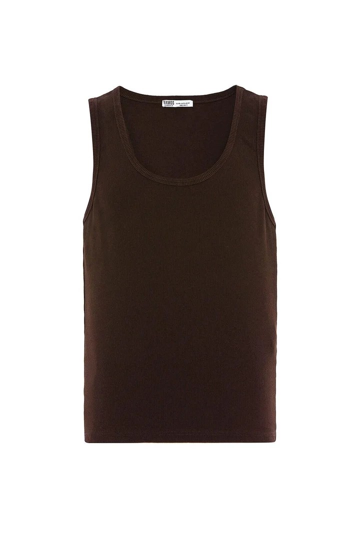 Basic Tank Top Camisole Undershirt Brown