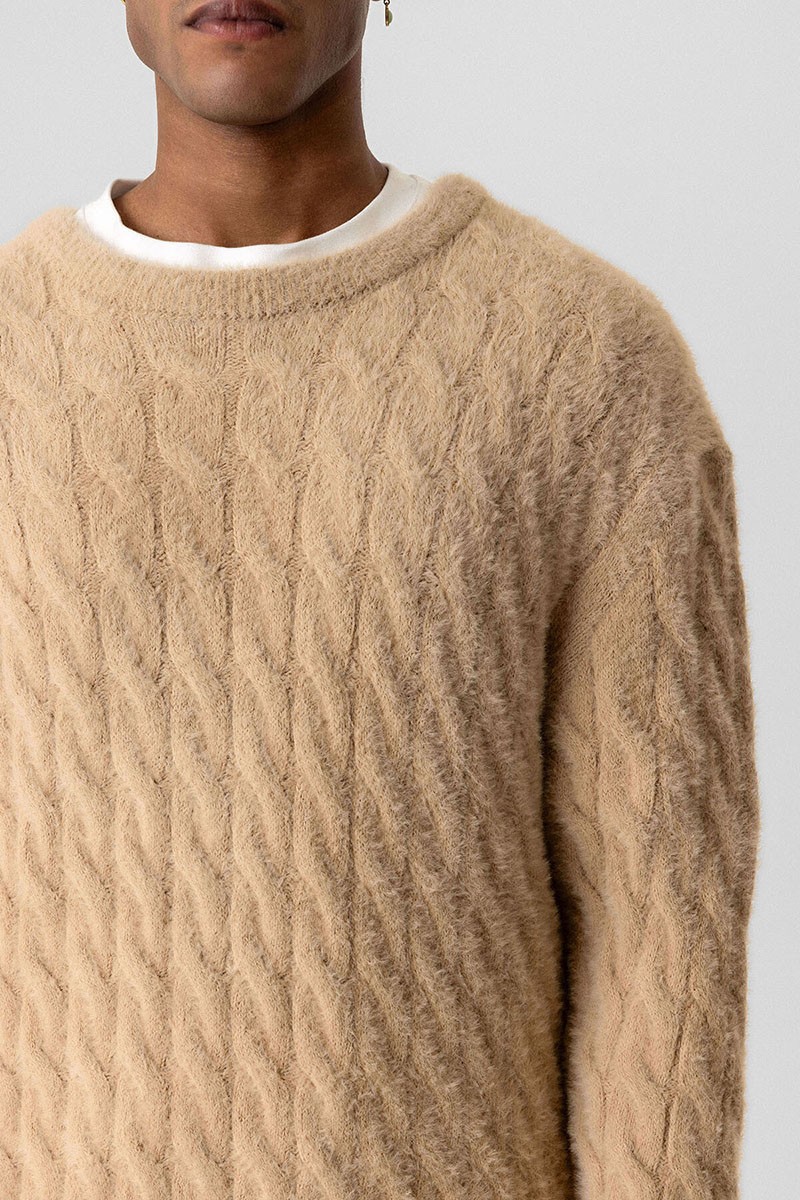 OVERSIZE KNITWEAR-BEIGE