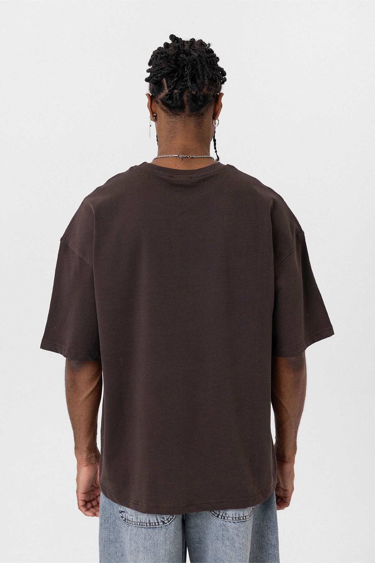 BASIC OVERSIZE T-SHIRT-BROWN