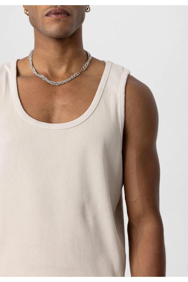 Basic Tank Top Camisole Undershirt Light Beige