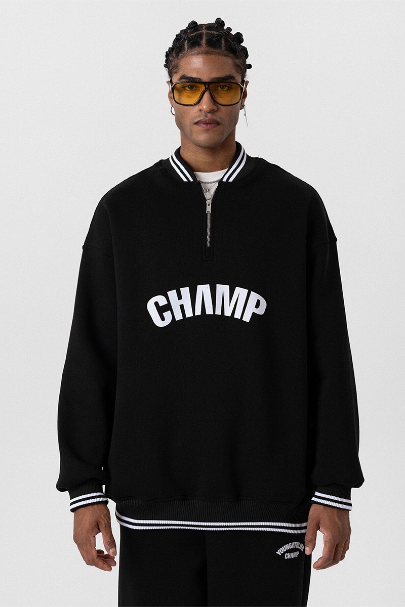 OVERSIZE TRACKSUIT WITH WRITING DETAILED BLACK