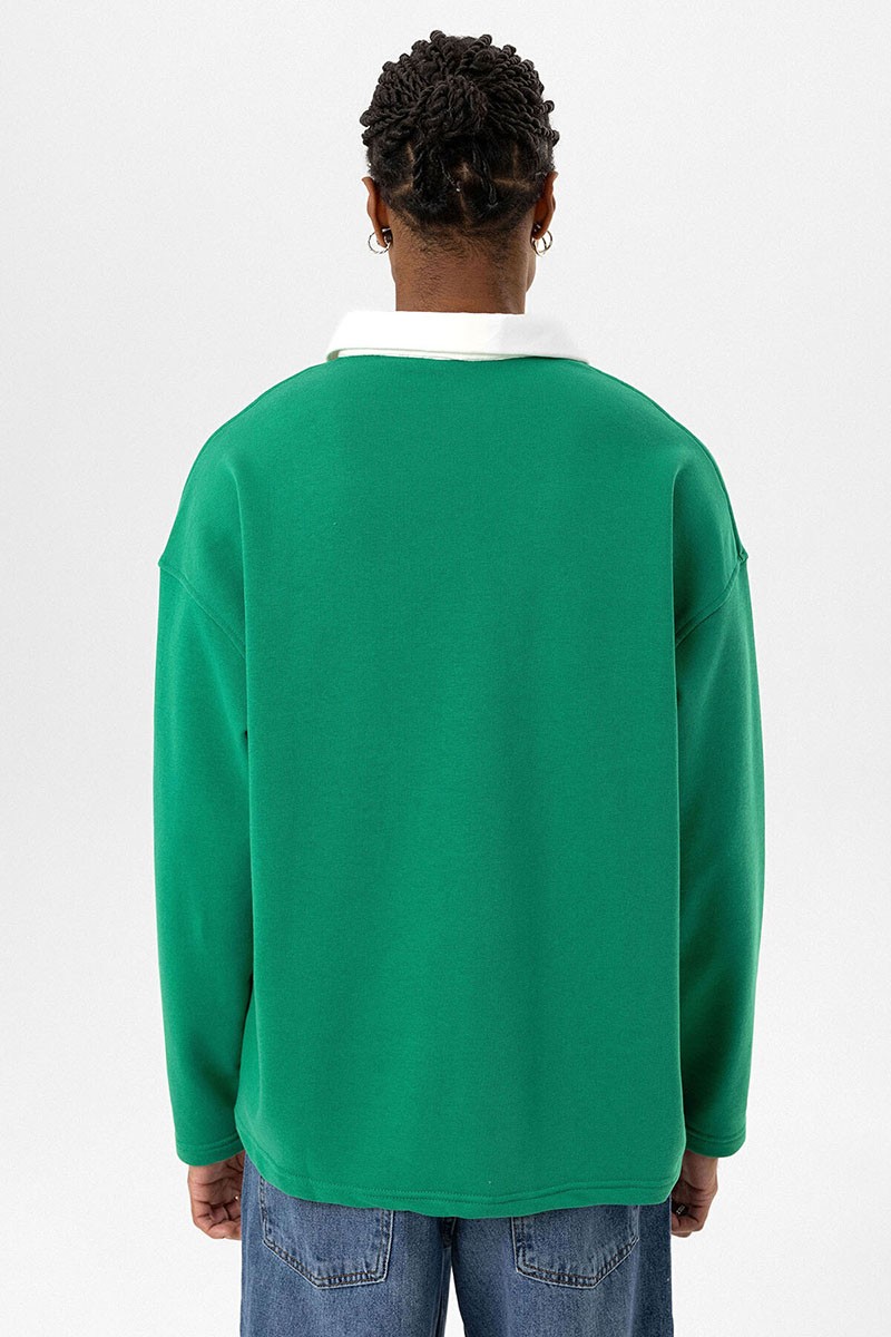 BASIC POLO COLLAR ZIPPERED SWEATSHIRT BENETTON