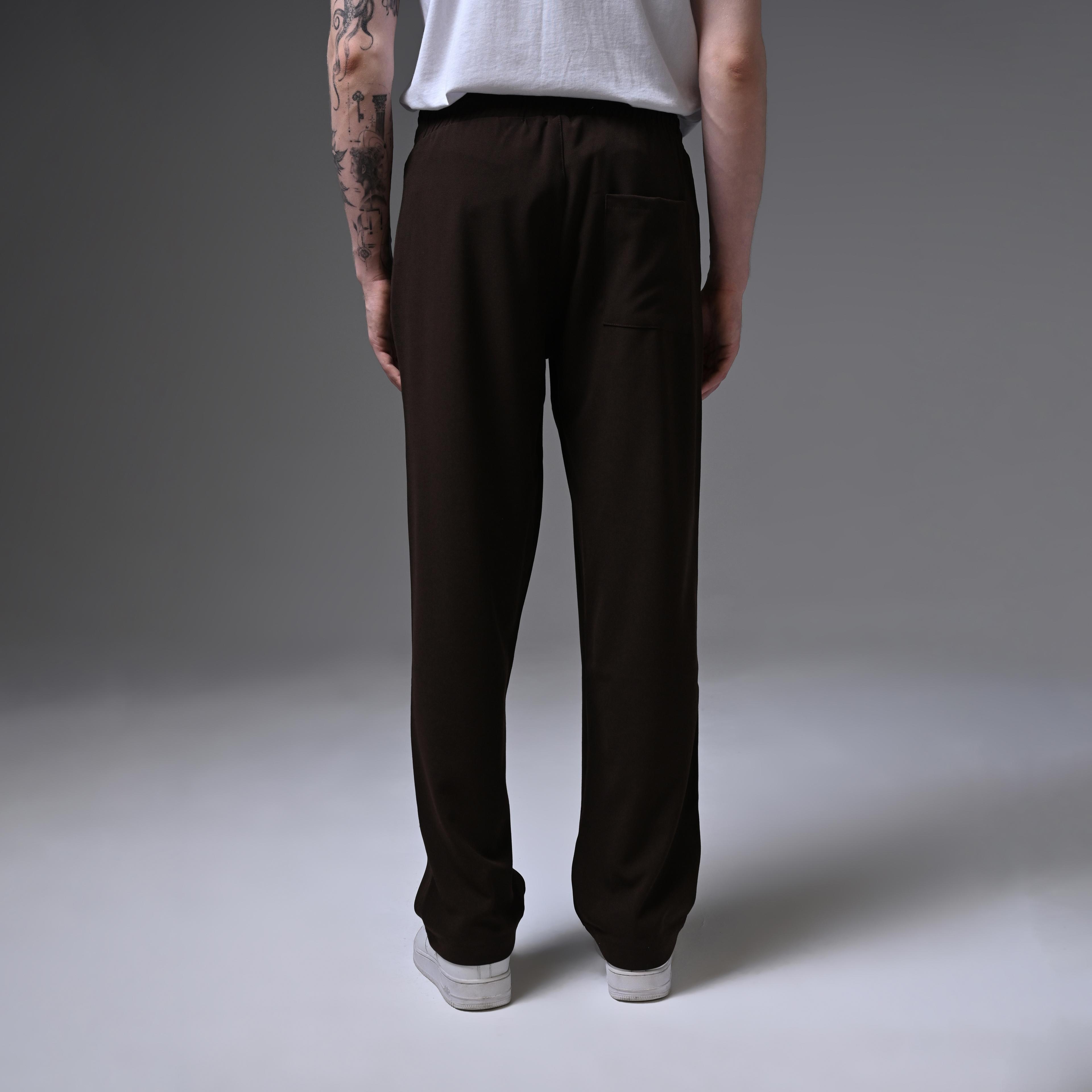 BAGGY FİT FABRİC TROUSERS-BROW