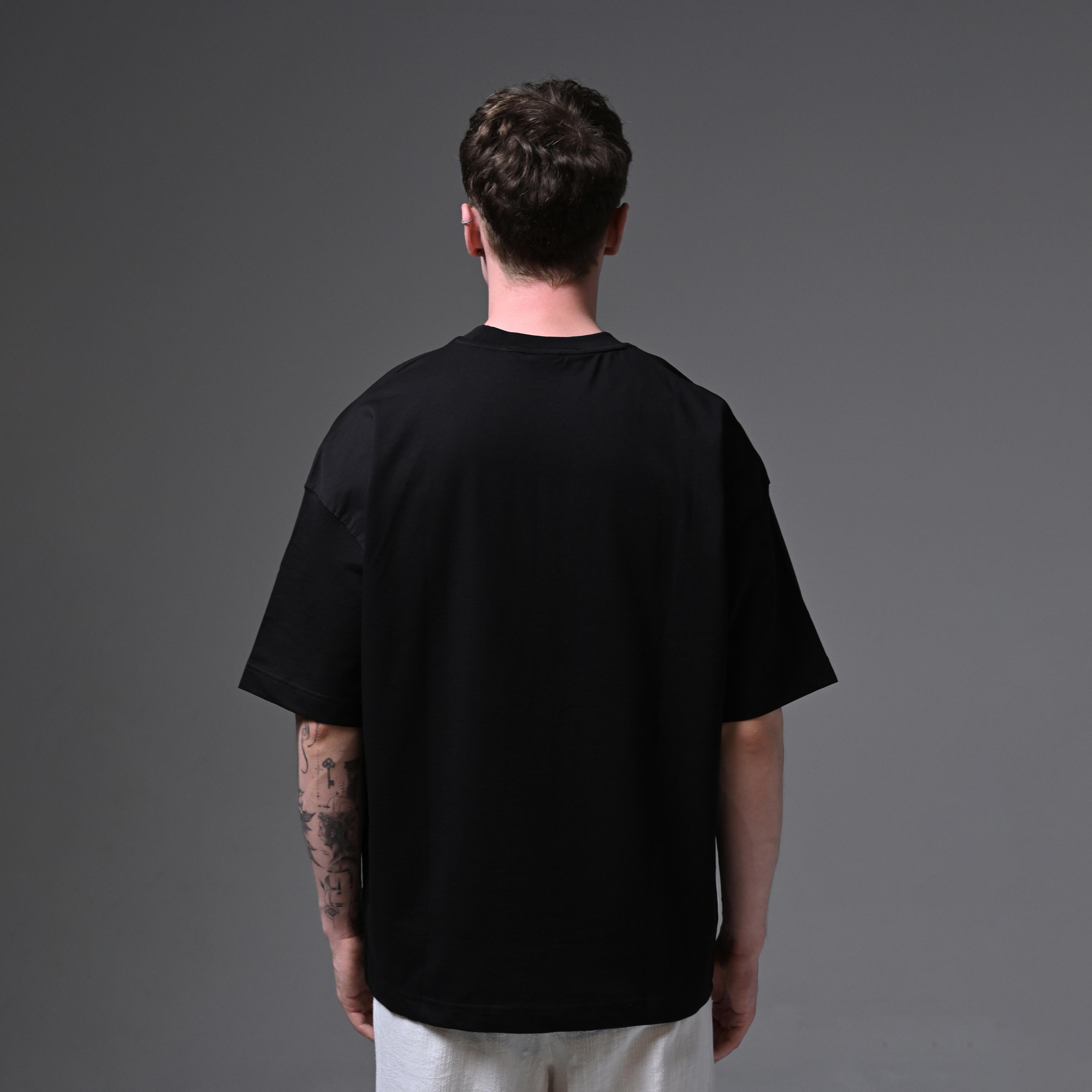 BASIC OVERSIZED COTTON T-SHIRT-BLACK