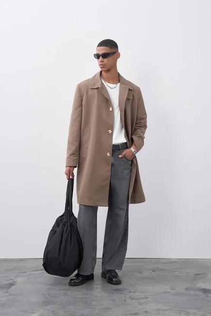 Mink Oversize Trench Coat Brown